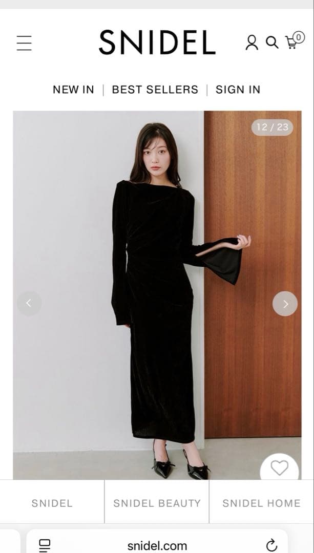 snidel フロッキーベロアドレープドレス - メルカリ