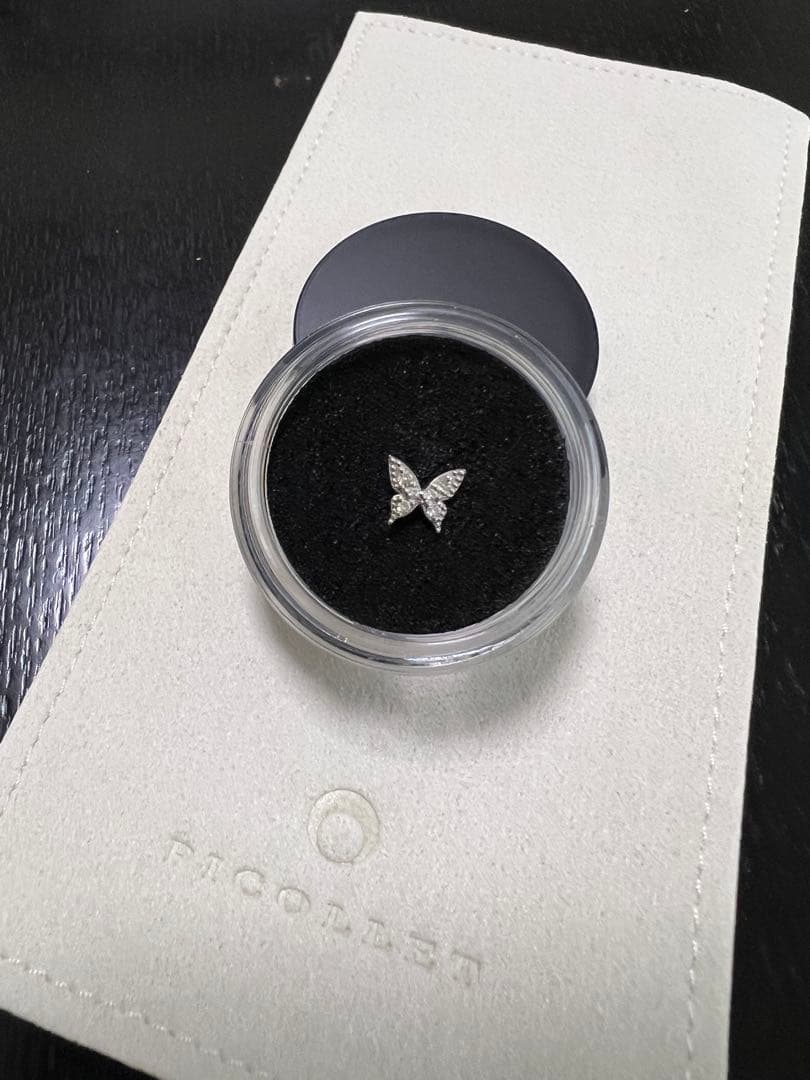 PICOLLET★片耳用プラチナピアス K18 プラチナ ダイヤモンドフープピアス│引っかからない・片耳用