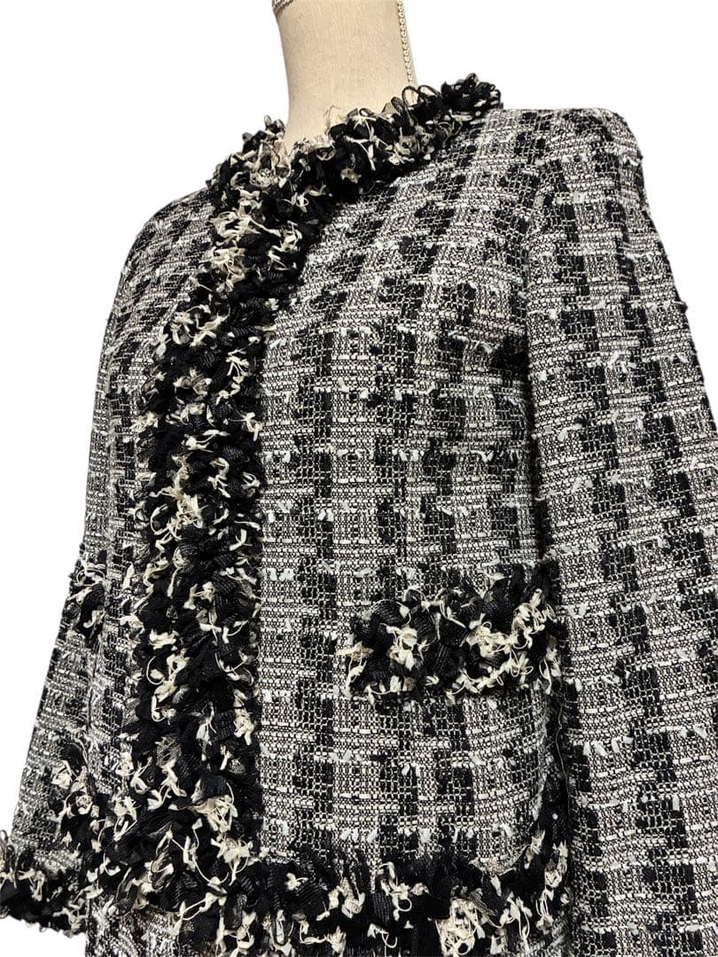 ピンクハウス ツイード セットアップ ノーカラースーツ M - スーツ