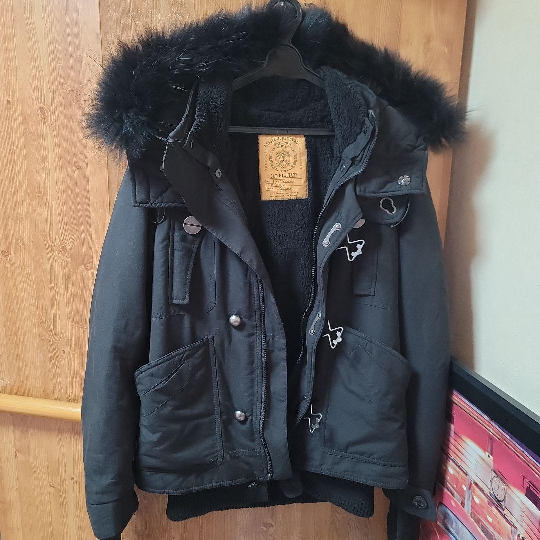 SLY スライ ブラックファー付きモッズコート レディース S サイズ