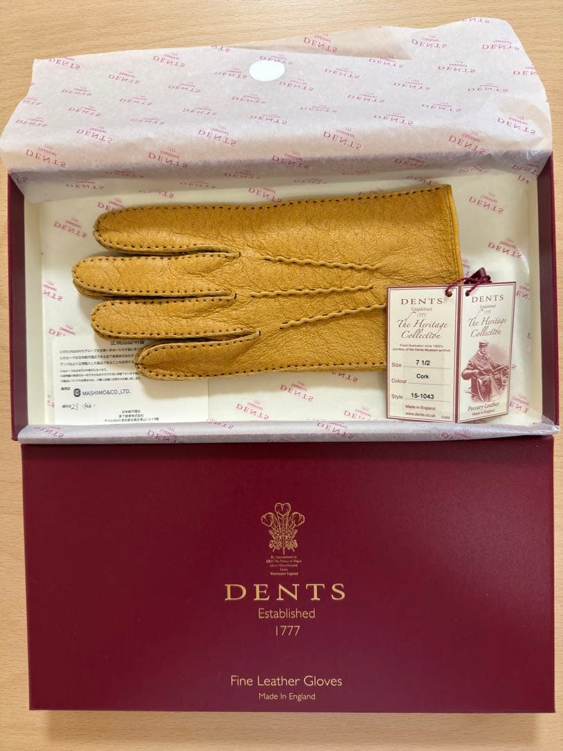 新品DENTS アンライニング ペッカリーレザー グローブ　CORKコルク 7H 高級靴専門店 KING of SHOES【毎日投稿】 | デンツ DENTS ペッカリー