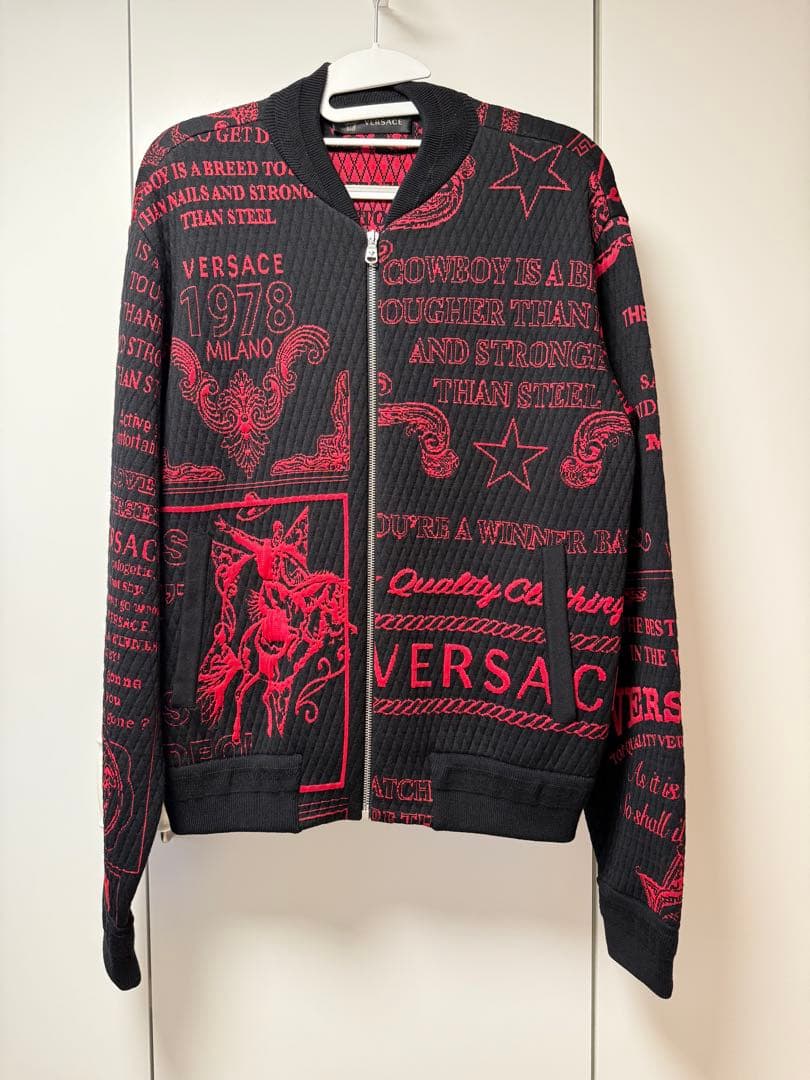VERSACE プリントジャンパー 黒/赤 A.VERSACE ヴェルサーチ トラックジャケット ジャージ 刺繍 y2k - メルカリ