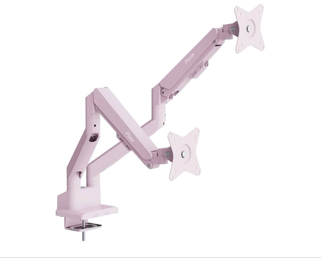 512602 Pixio PS1D モニターアーム デュアル パステルピンク 楽天市場】[アウトレット]Pixio PS1D Wave モニターアーム デュアル 2