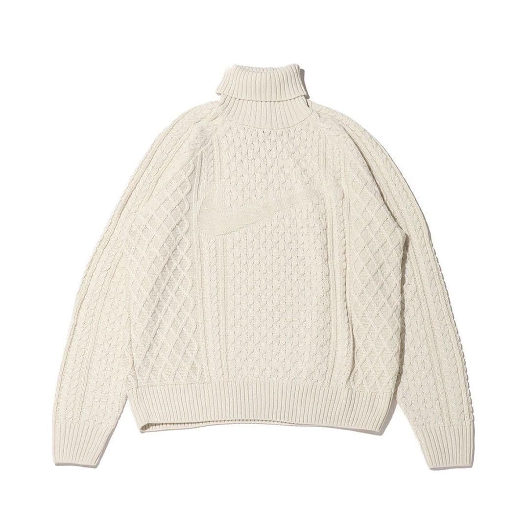 定価22000円★新品★NIKE ケーブルニット タートルネック セーター★XL NIKE AS M NL CABLE KNIT TURTLENECK LIGHT BONE 23HO-I（ナイキ NL L