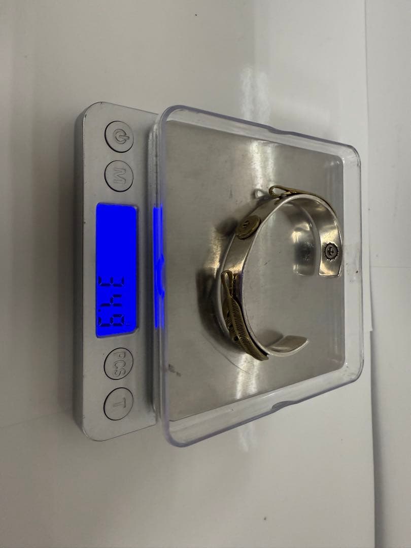 Wフェザー 平打ちブレス イーグル 太陽メタル バングル シルバー925