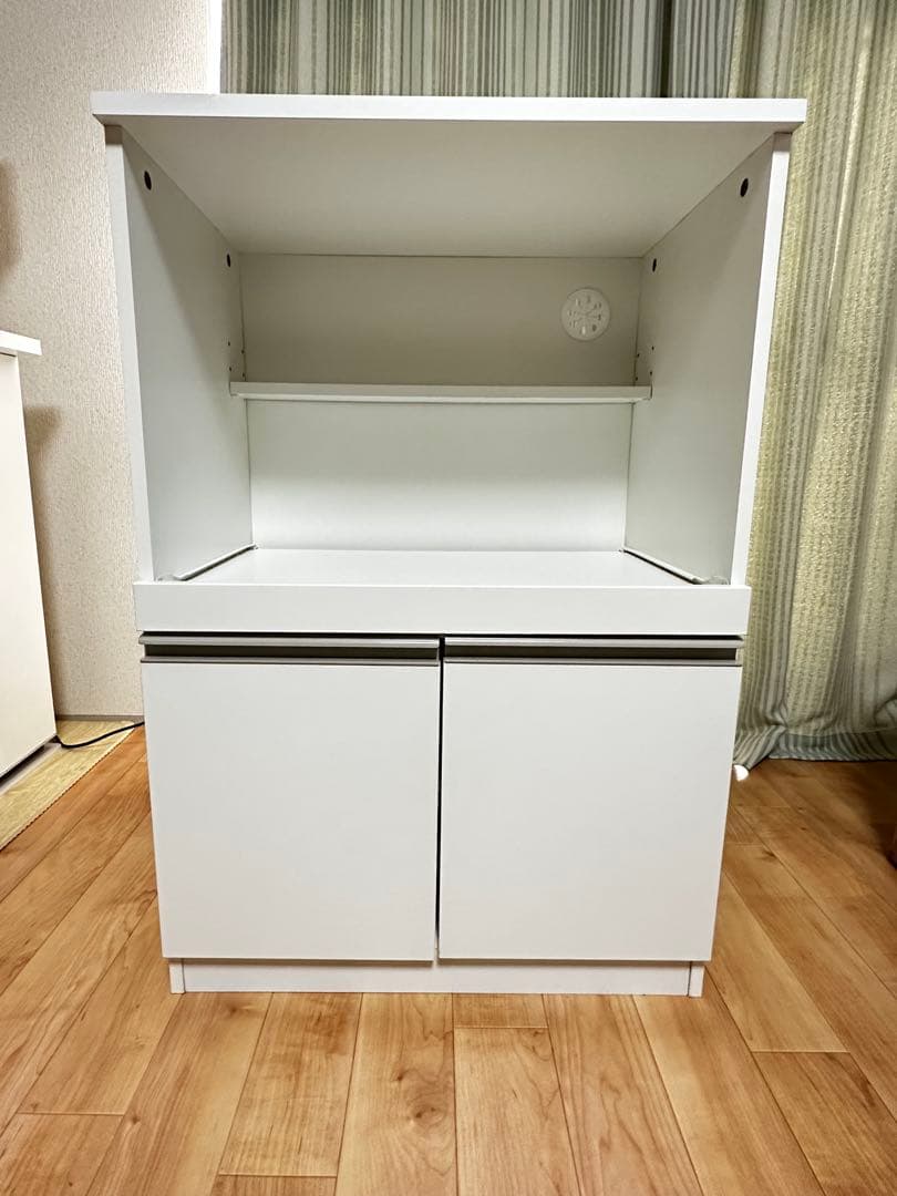 mmホワイト 引き出し式レンジボード 楽天市場】大川家具 食器棚 幅90cm 白 レンジ台 レンジボード オープン