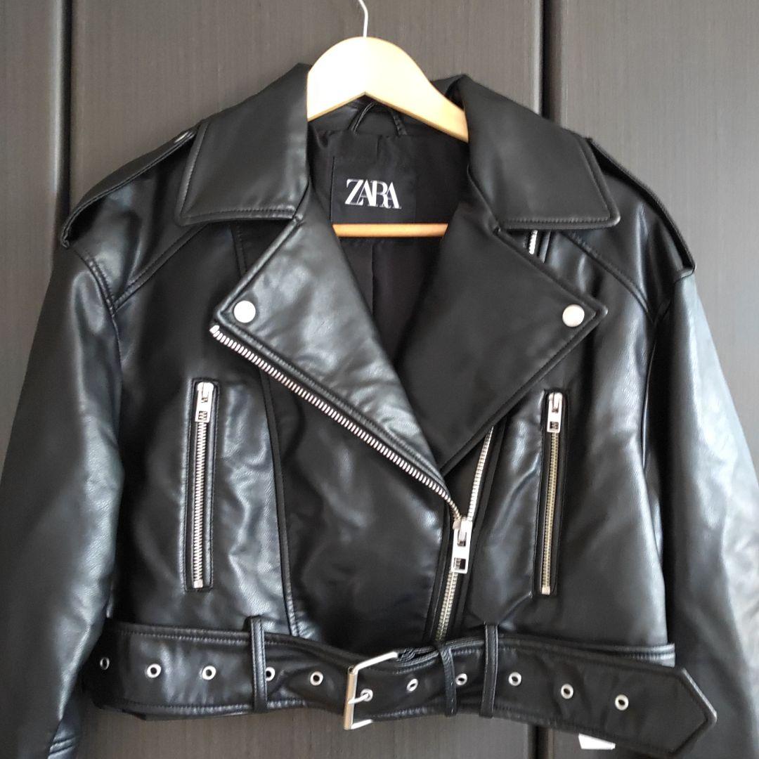 ザラ ZARA ライダース バイカージャケット フェイクレザー ショート丈