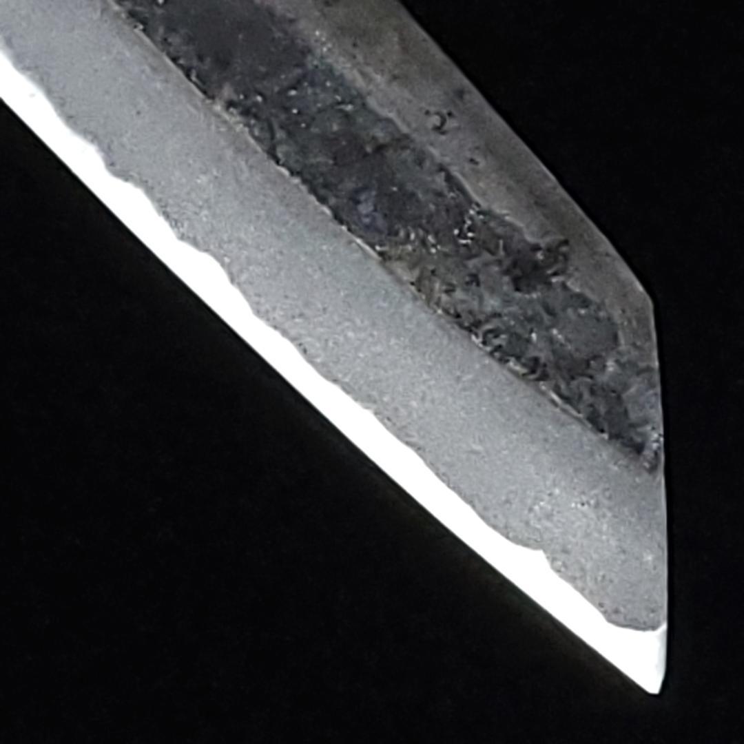 青紙2号 黒打 文化包丁 165㎜ G1401 焼栗柄 手作り 鍛造 月光作