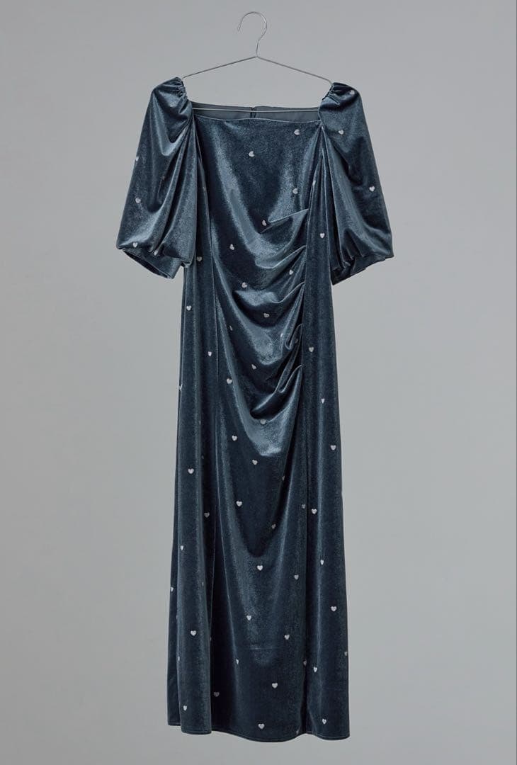 最終値下げ [一度のみ着用］ベロアドレス パーティー・オケージョン ブルー