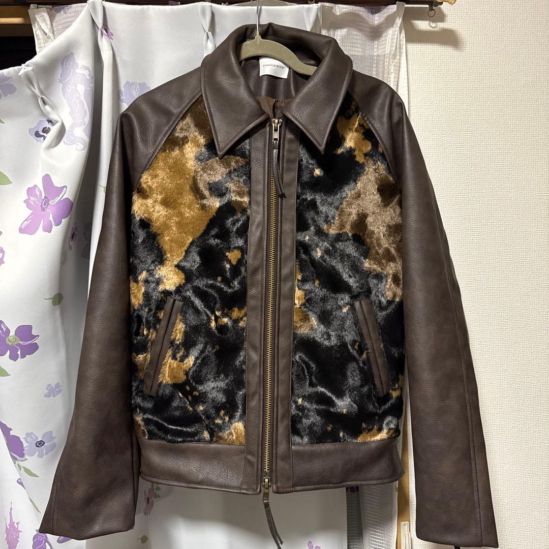 Camphor wood フェイクハラコレザージャケット - メルカリ