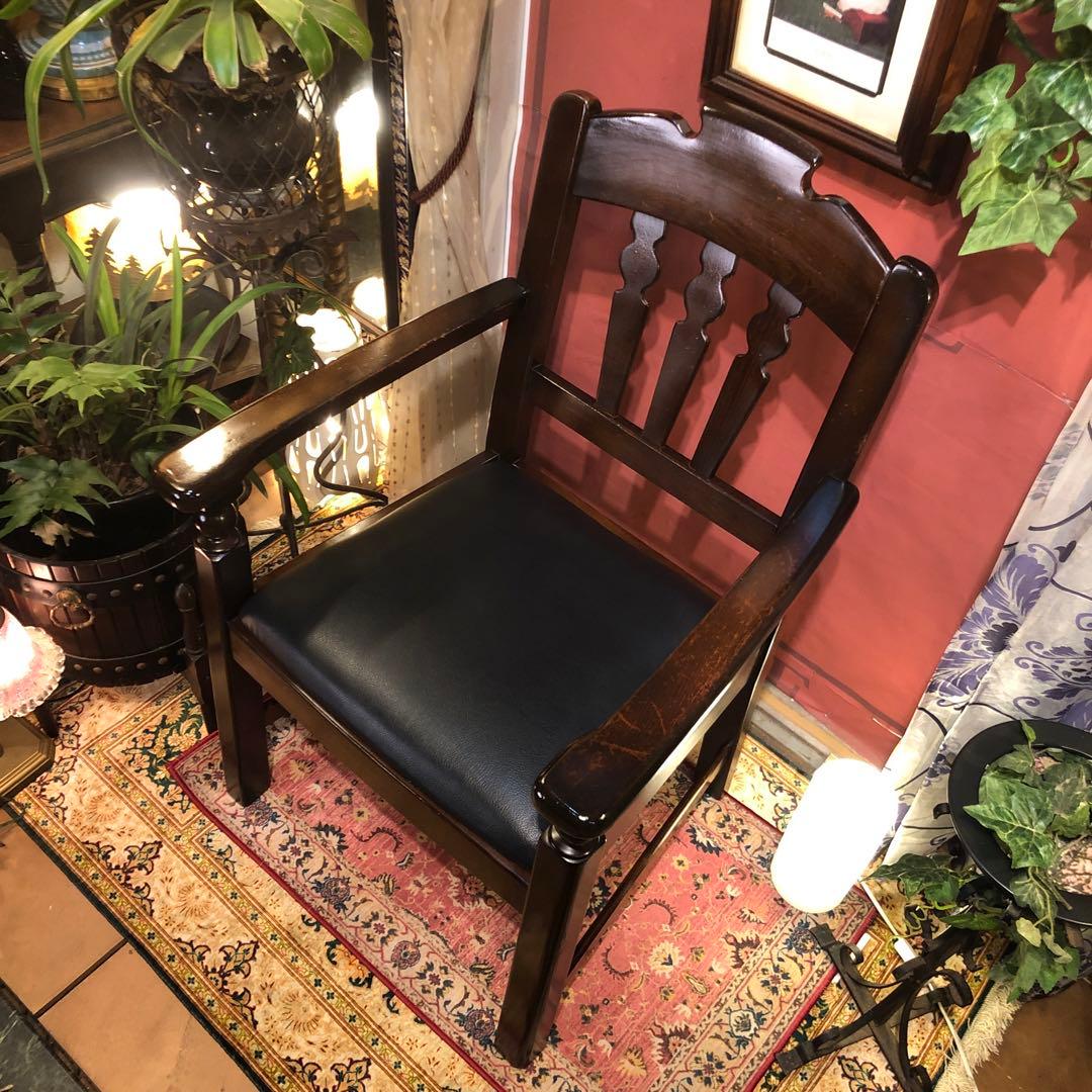 我妻直子 　80’sヴィンテージ ブナ無垢　アンティークアームチェア