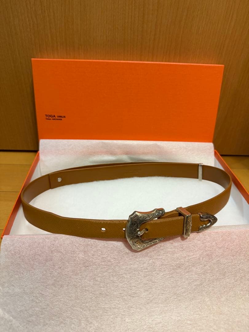確実正規品 TOGA VIRILIS トーガ ビリリース レザーベルト ブラウン