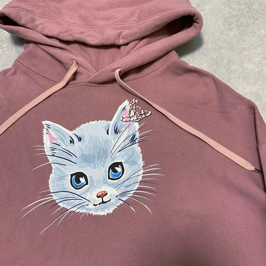 美品 ヴィヴィアンウエストウッド プルオーバーパーカー ピンク 猫