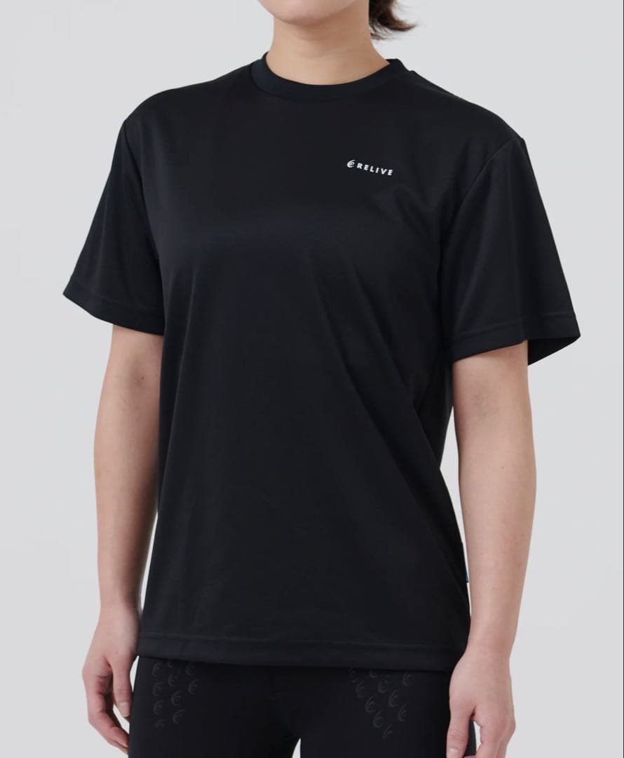 正規品保証！リライブシャツα 半袖 Tシャツ 丸ネック ブラック L