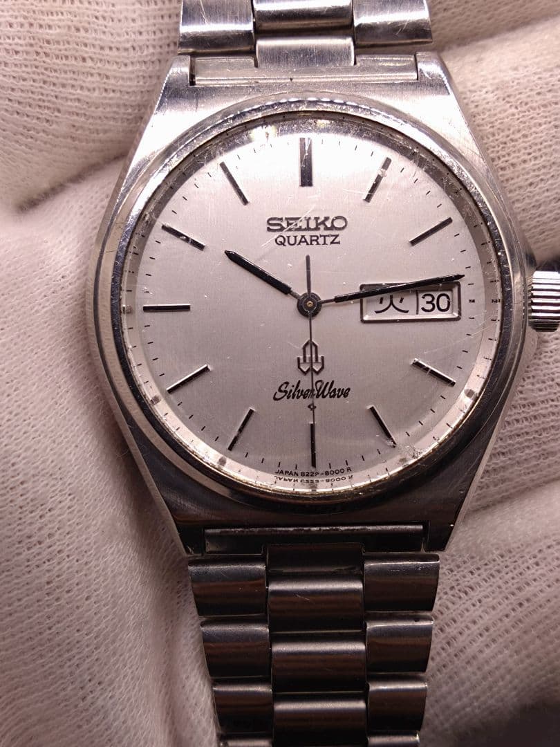 純正ベルト！セイコー シルバーウェーブ 8229-8000 電池交換済 稼働品