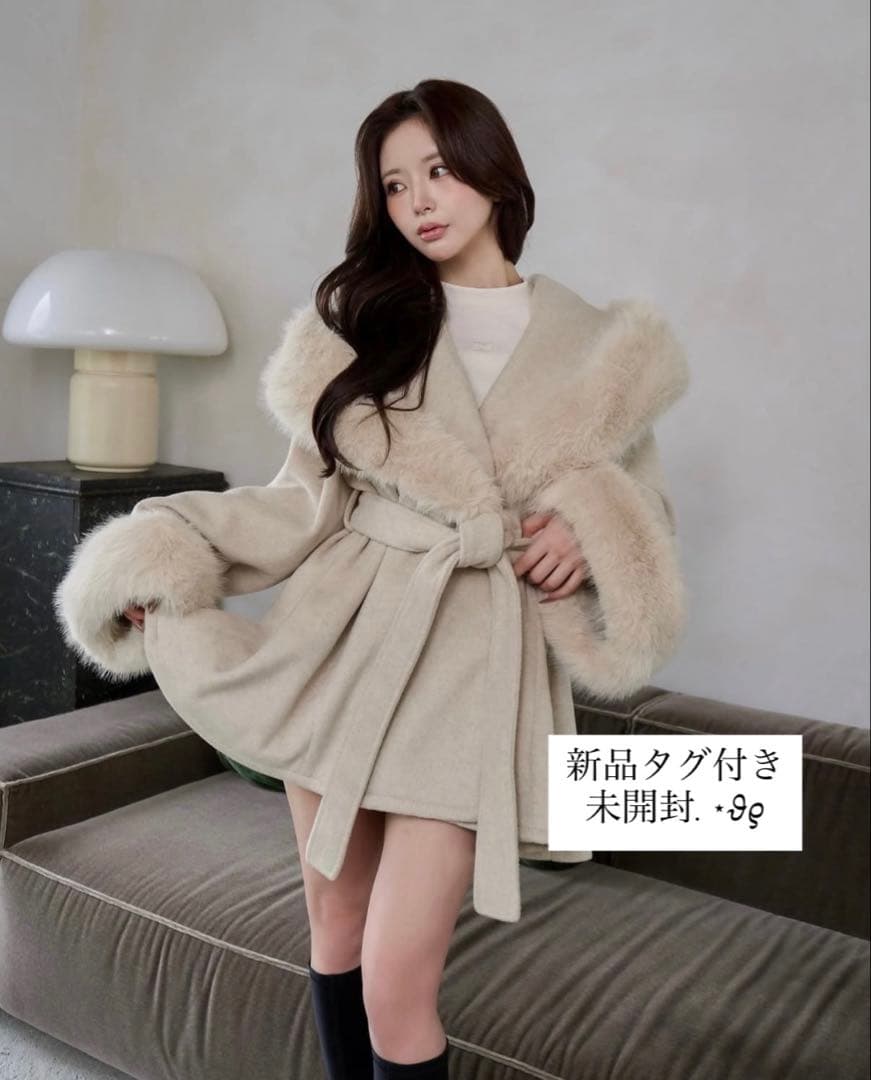 Darich ウエストベルトコート BEG Darich - 新品タグ付き ダーリッチ ウエストベルトメルトンコート FL