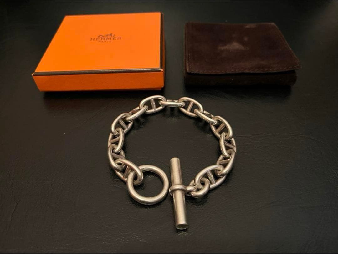 Vintage Hermes シェーヌダンクル 筆記体 GM 13コマ エルメス - メルカリ