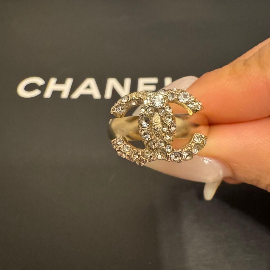 CHANEL リング 指輪 シャネル CCロゴ ココマーク ラインストーン