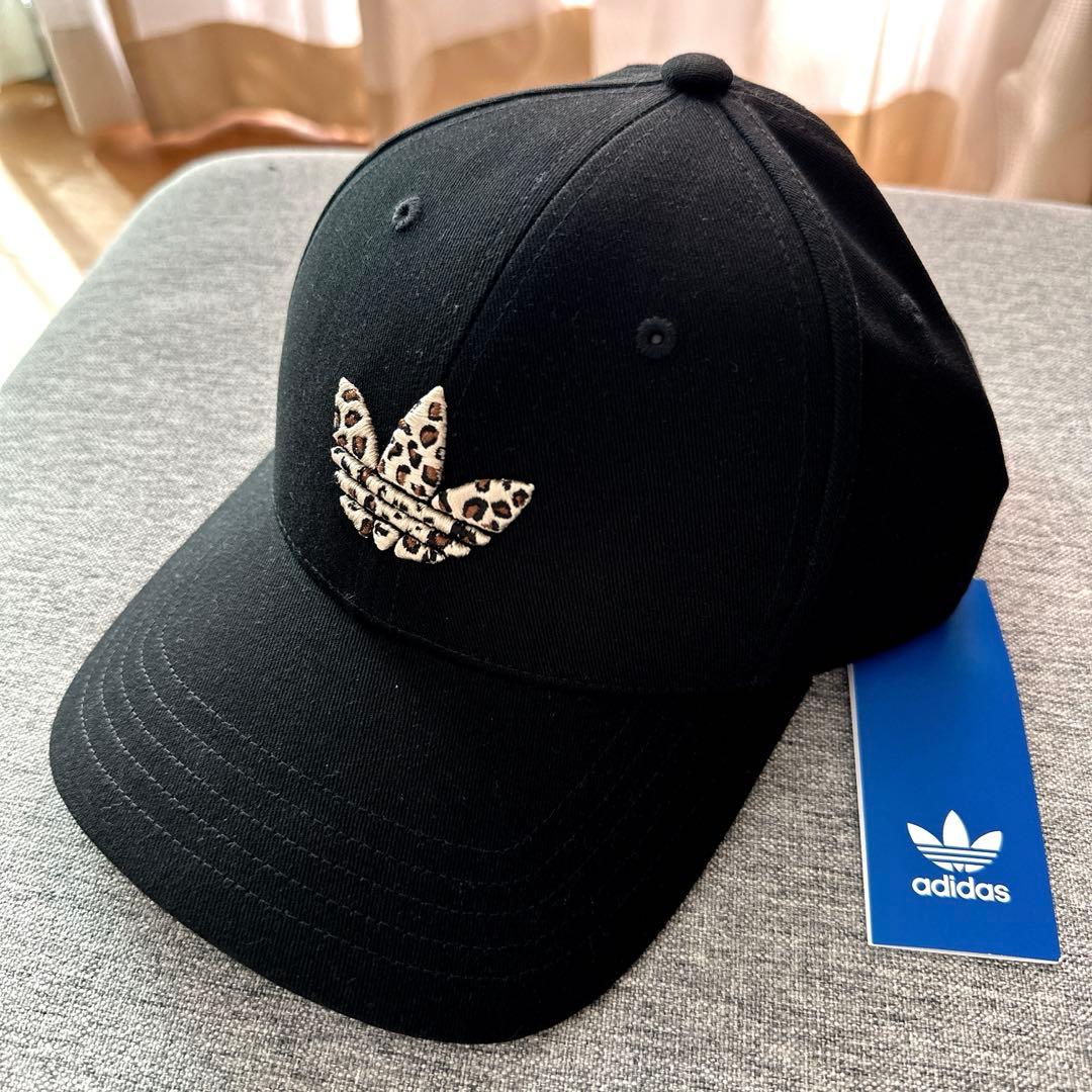 新品 adidas キャップ 黒 レオパード柄 - メルカリ