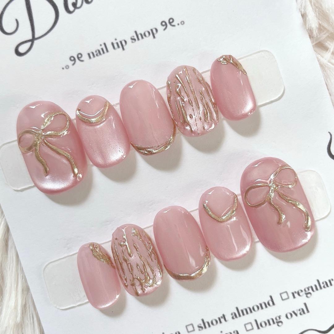 ネイルチップ ニュアンス フレンチガーリー 韓国ネイル マグネット