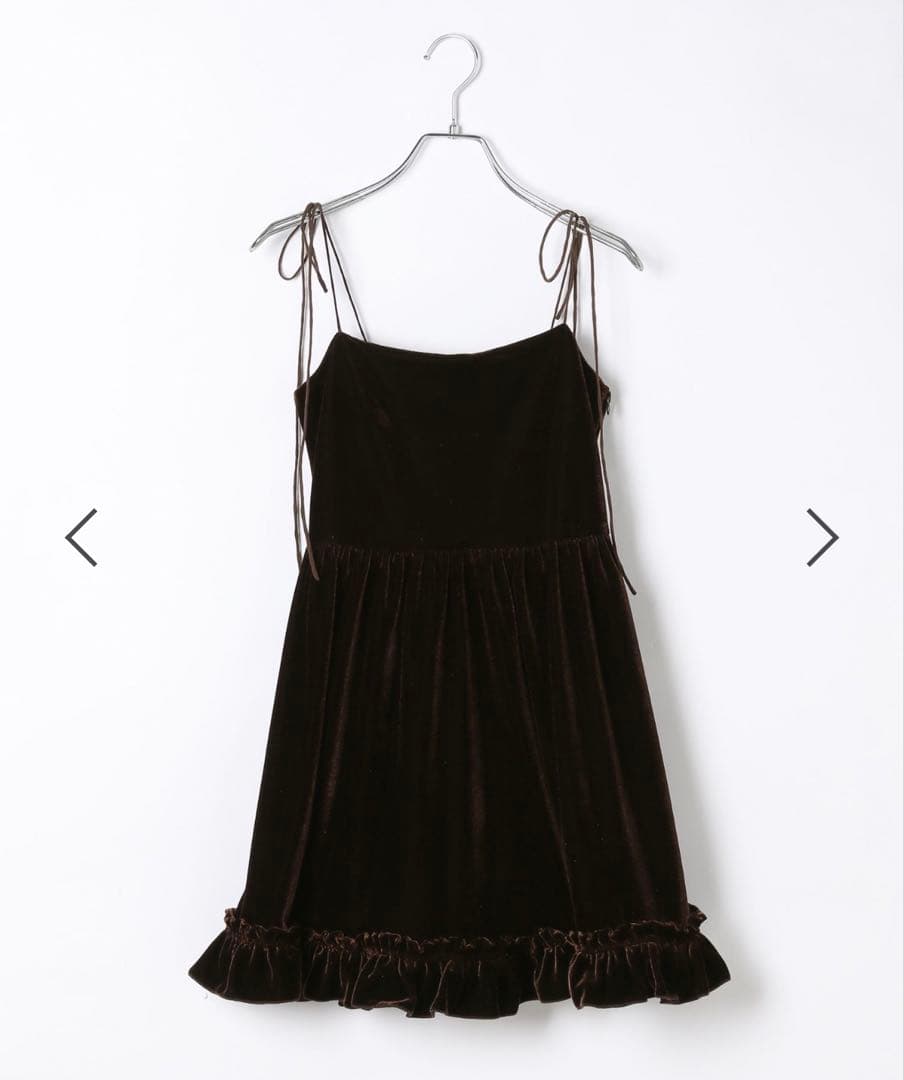 ベロアフリルキャミミニワンピース ブラウン Heather - メルカリ