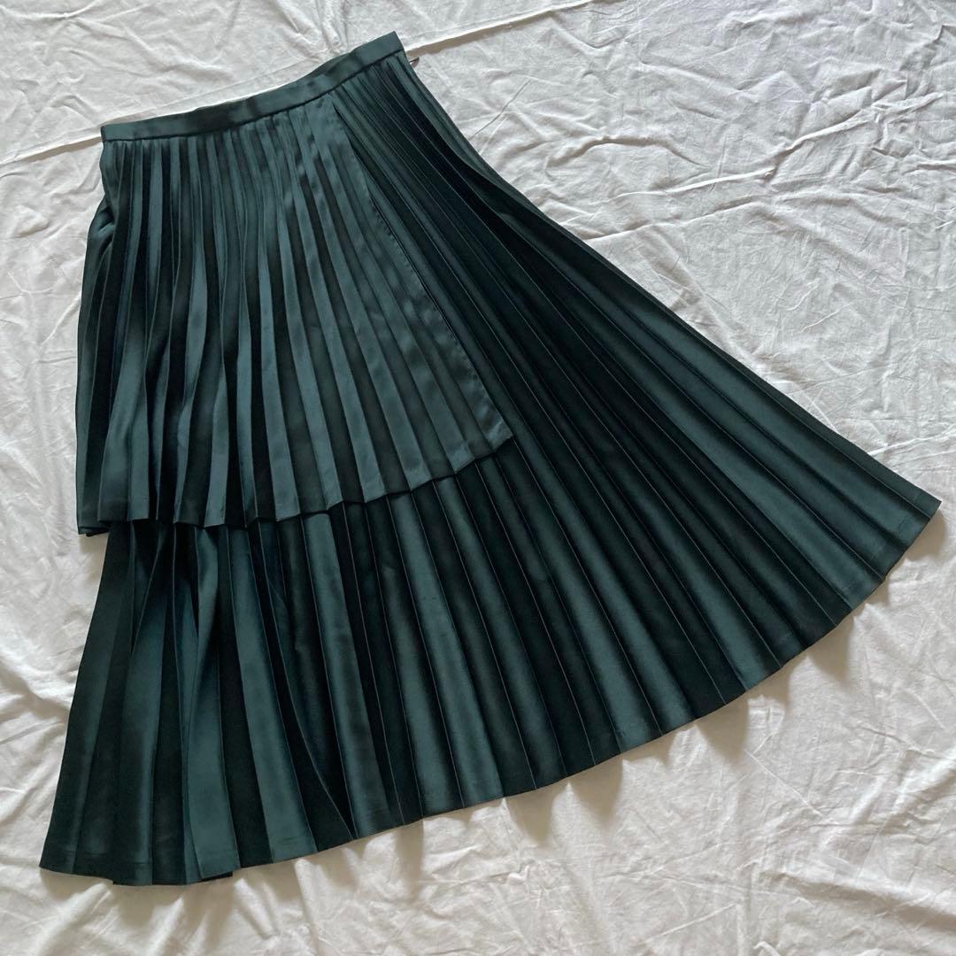 美品　ノアールケイニノミヤ　ロングスカート　プリーツ　レイヤード　AD2019 美品 ノアールケイニノミヤ ロングスカート プリーツ レイヤード
