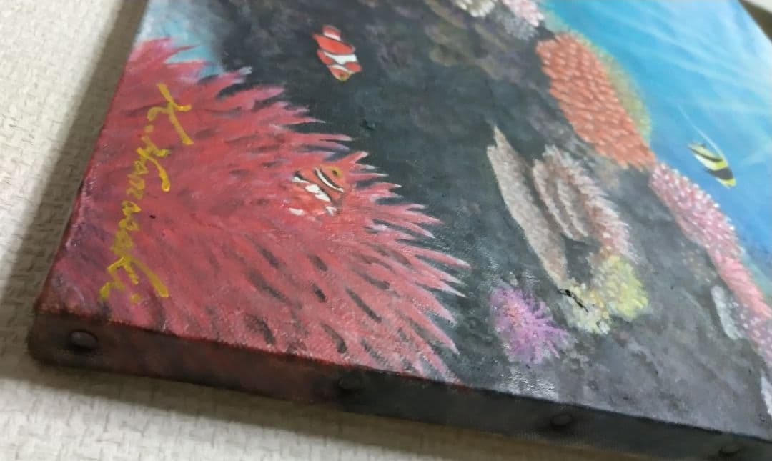 POPON様専用】「魚たちの海中公園」 海の中 油彩画 油絵 絵画 - メルカリ