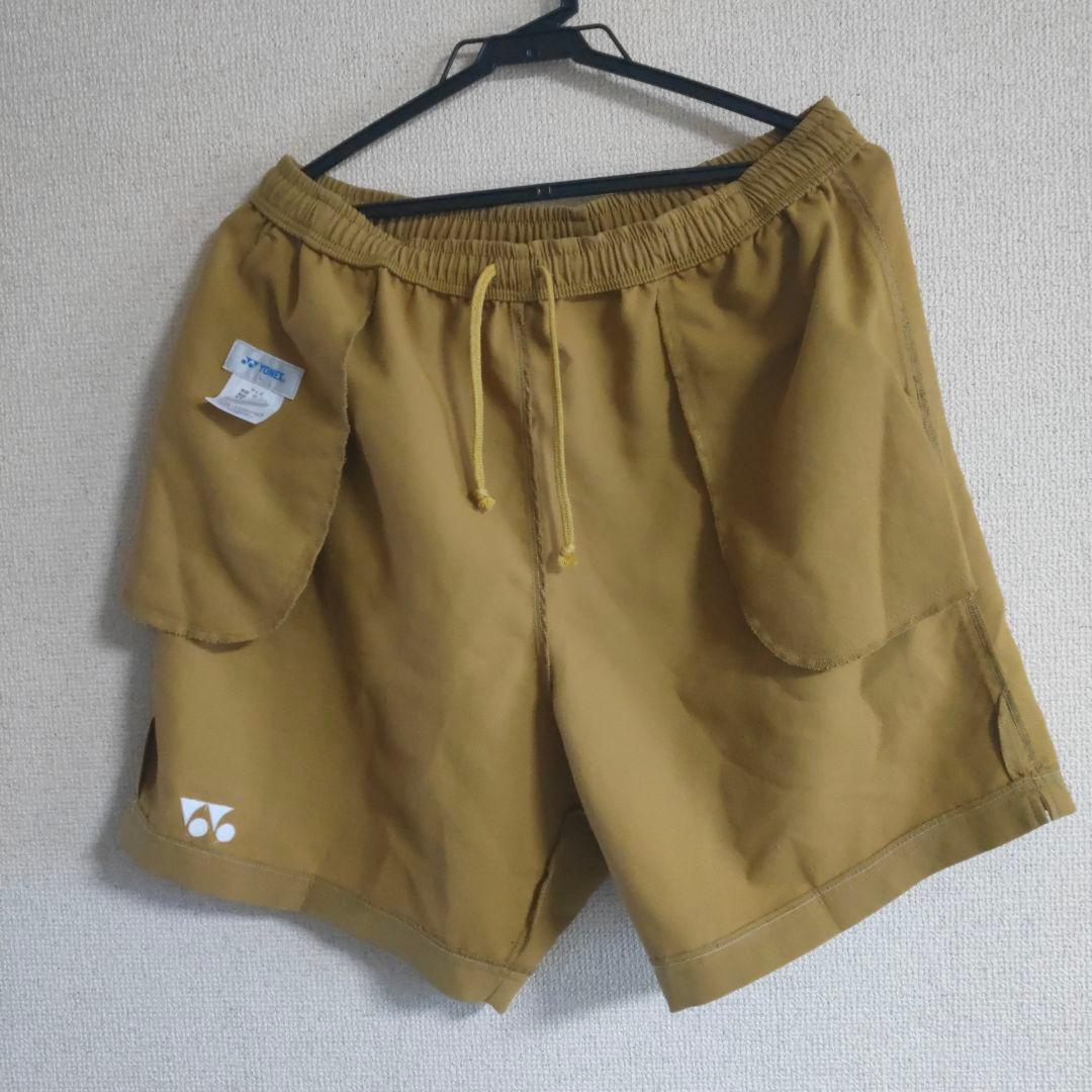 ヨネックスハーフパンツキャメルゴールドLサイズ - メルカリ