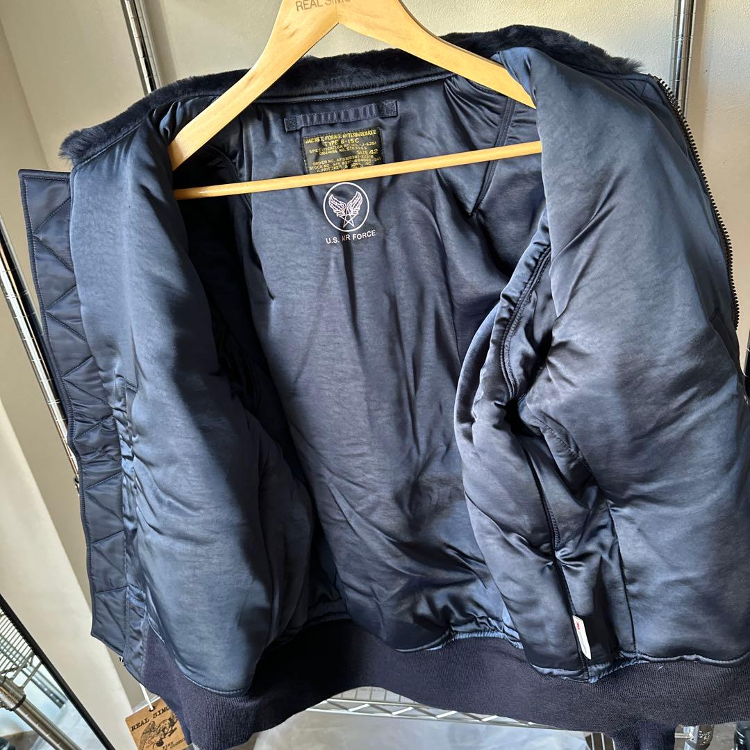 サイズ42「XL」ファー付きフライトジャケットB15C REALSIMONS - メルカリ