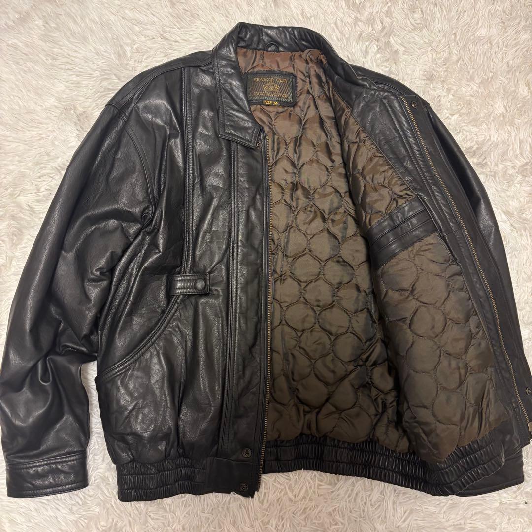 SEAHOP CLUB 本革 M 短丈 黒 レザージャケット ブラック - メルカリ