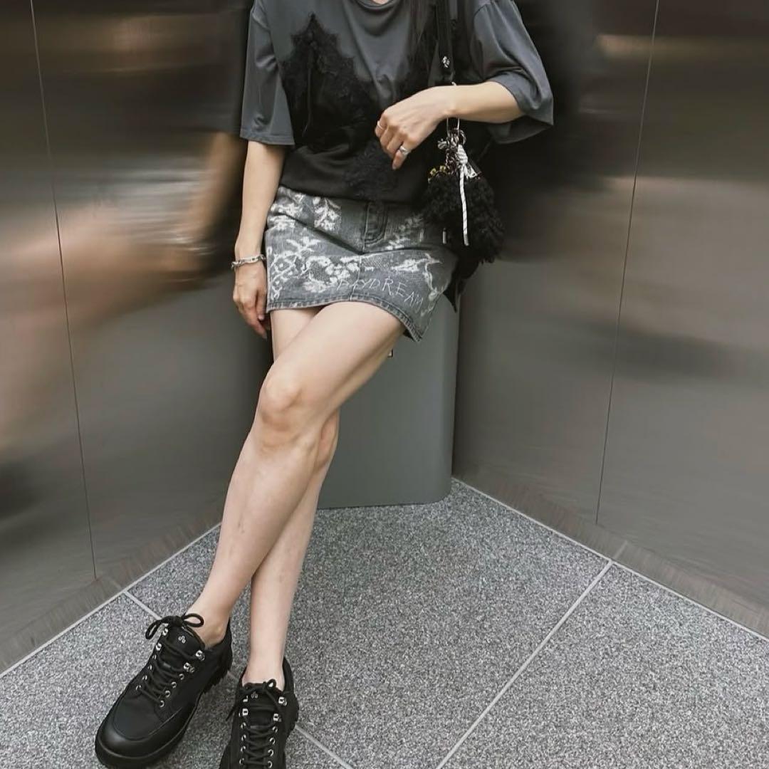 MEDI TROMPE L'OEIL LACE PRINT MINI SKIRT - メルカリ