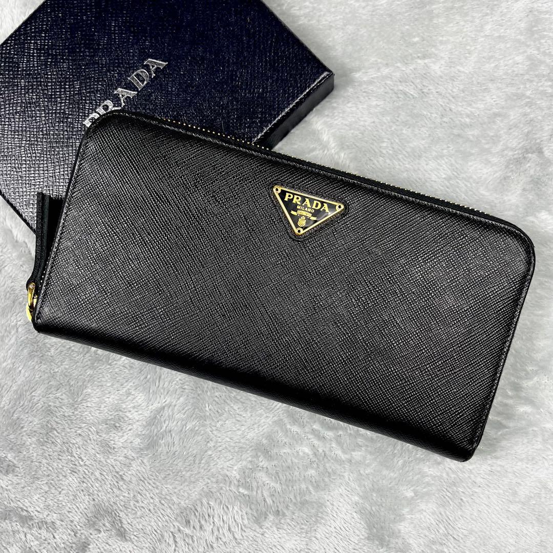 Prada プラダ ラウンドファスナー 長財布 ブラック 黒 三角ロゴ 楽天市場】プラダ PRADA小銭入れ付きラウンドファスナー長財布三角ロゴ