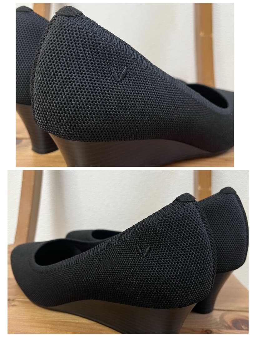 VIVAIA パンプス ウェッジソール ブラック メッシュ ニット ヒール 39
