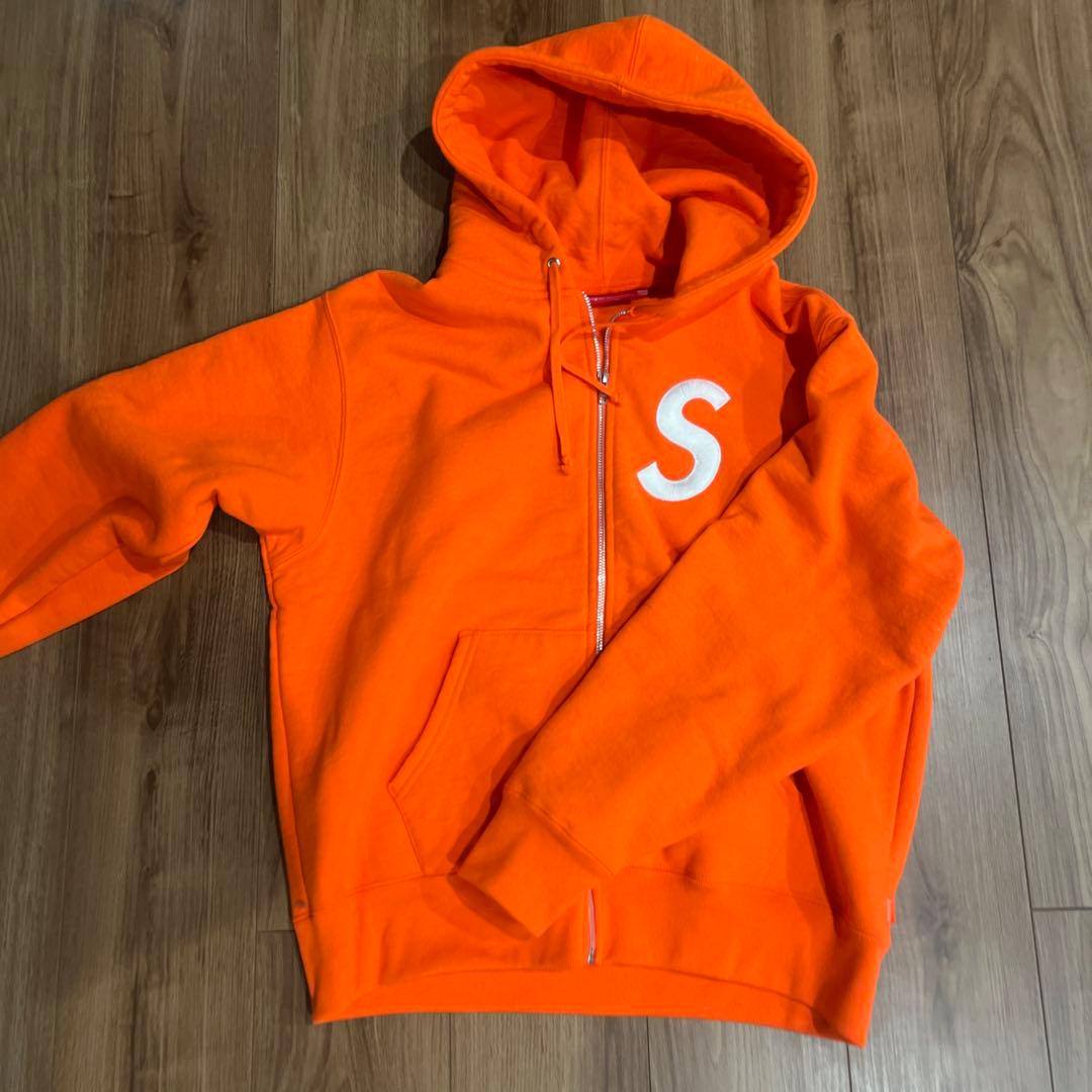トップス Supreme S Logo Zip Up \"Bright Orange\" Buy Supreme S Logo Zip Up Hooded Sweatshirt 'Bright Orange
