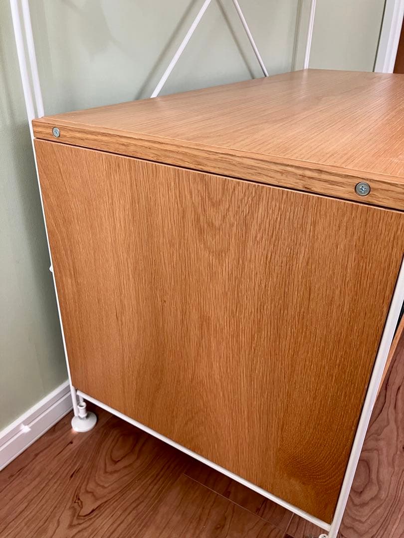 スチールユニットシェルフ用・ボックス・ガラス引き戸・オーク材