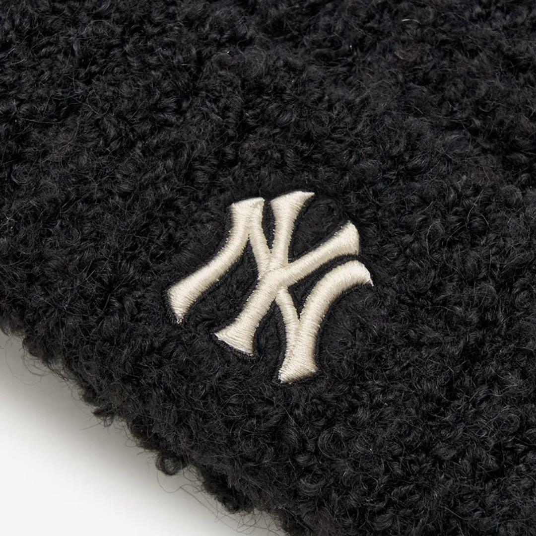 韓国 MLB korea 猫耳 ニット帽 ブラック カリナ 新品 紐付き - メルカリ