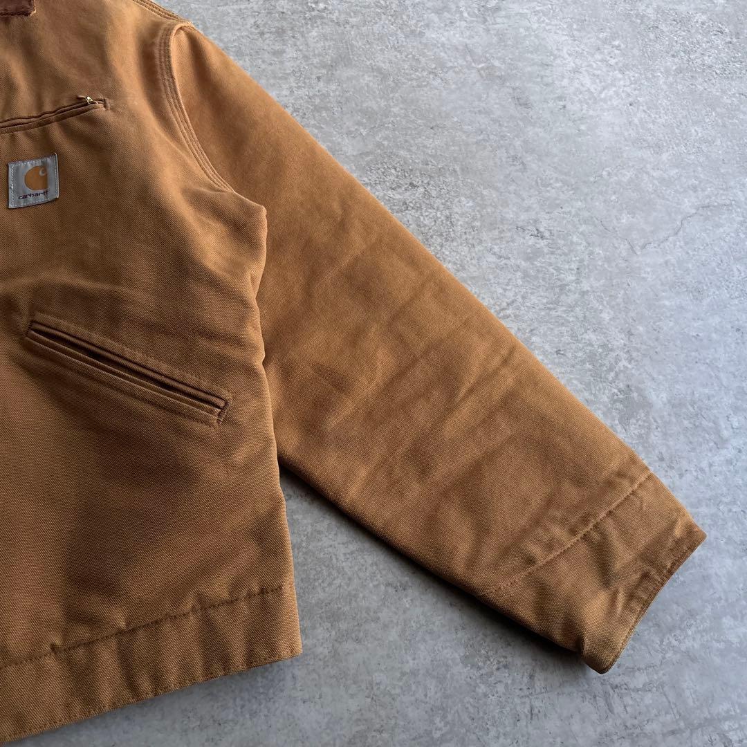 90's□USA製□carhartt【44】デトロイトジャケット ブラウン 短丈