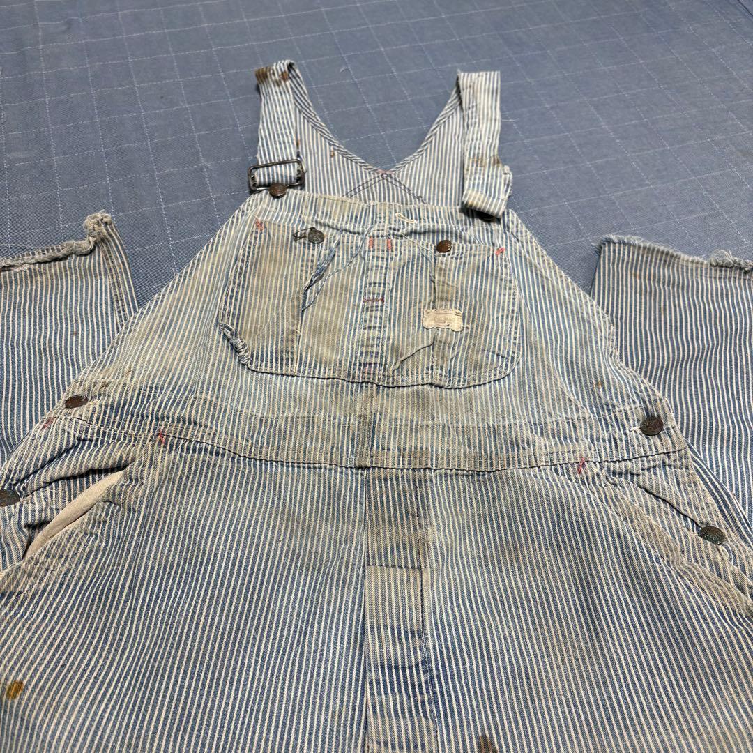 襤褸 60s bigmac ヒッコリー オーバーオール フェード 雰囲気◎ VINTAGE 60'S BIG MAC HICKORY OVERALL Made in USA ヴィンテージ 60