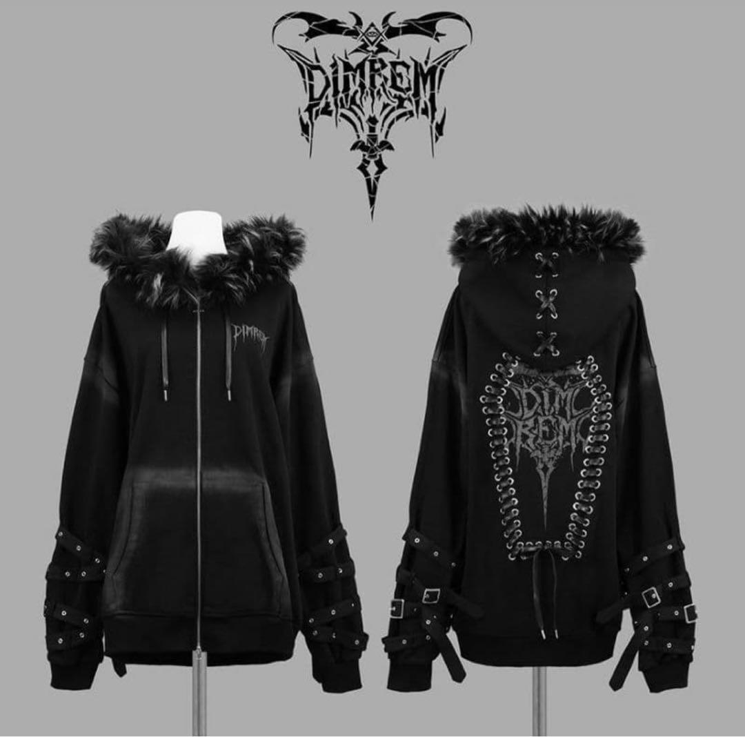 【DIMREM】超ハトメファーフードパーカー DimMoire DIMREM】超ハトメファーフードパーカー DimMoire - メルカリ