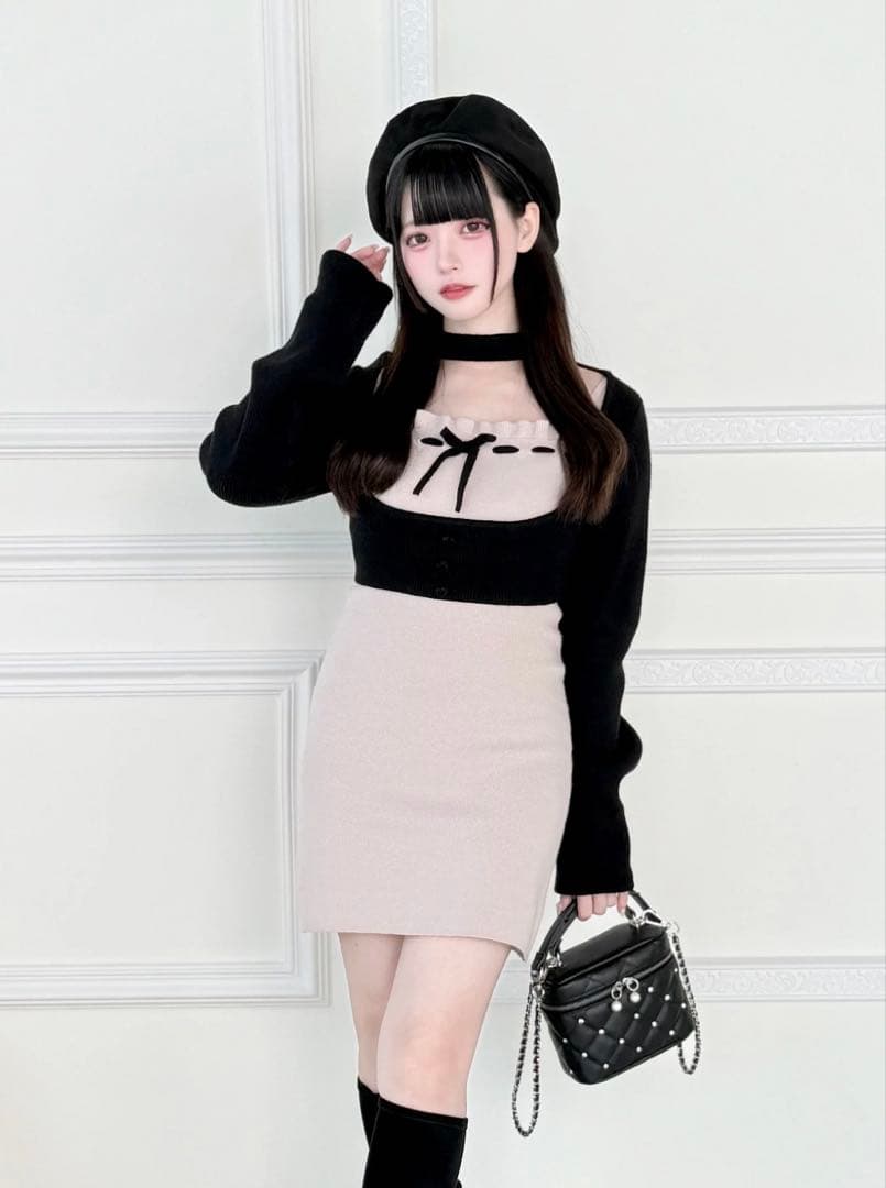 BunnyLis ニットトップス×ニットキャミワンピース2点セット