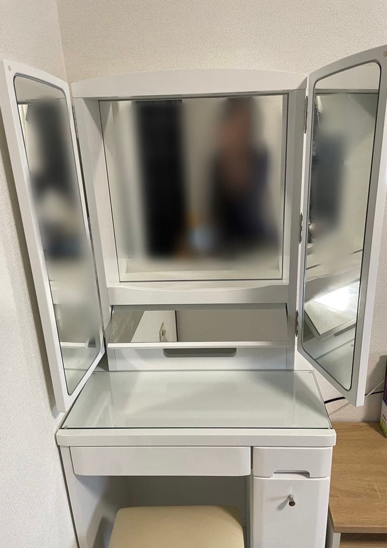 ニトリ 三面鏡 鏡台 ドレッサー 白 北欧風 洋風 - メルカリ