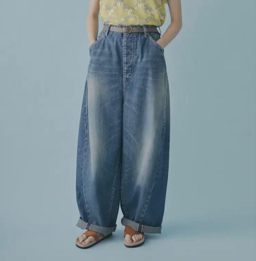 な*様 ミナペルホネン　every day バルーンワイドデニム 2024 s/ mina perhonen every day バルーンワイドデニム DN4594