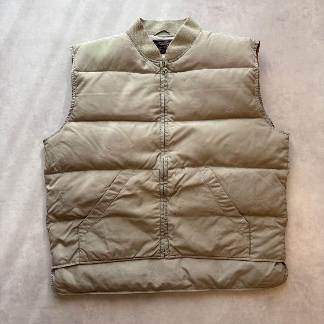80s エディーバウアー グースダウンベスト ナイロン ベージュ L80s