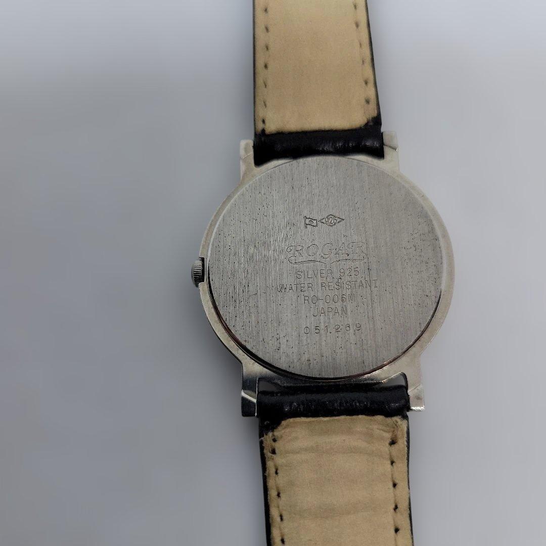稼働品 ROGAR シルバー925 腕時計 クォーツ silver メンズ S115946819