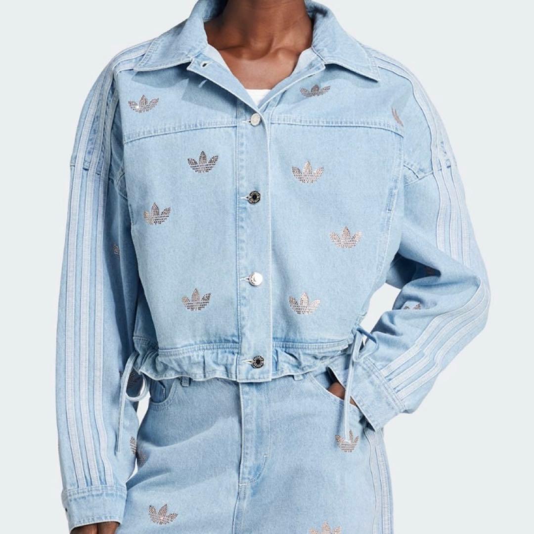 adidas Originals デニム ラインストーン ジャケット - メルカリ