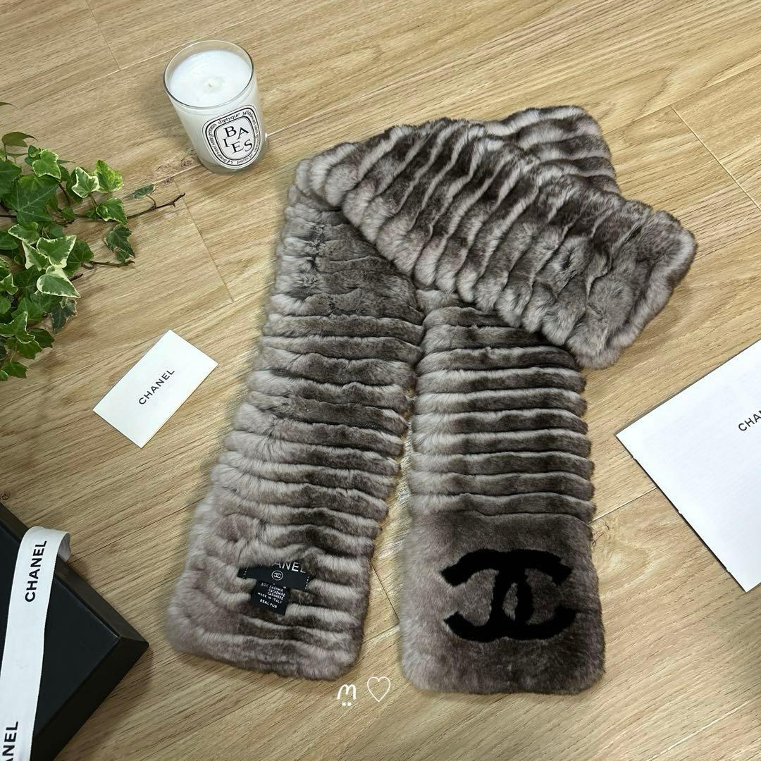 CHANEL シャネル オリラグファーマフラー ココマーク ラパン&カシミヤ