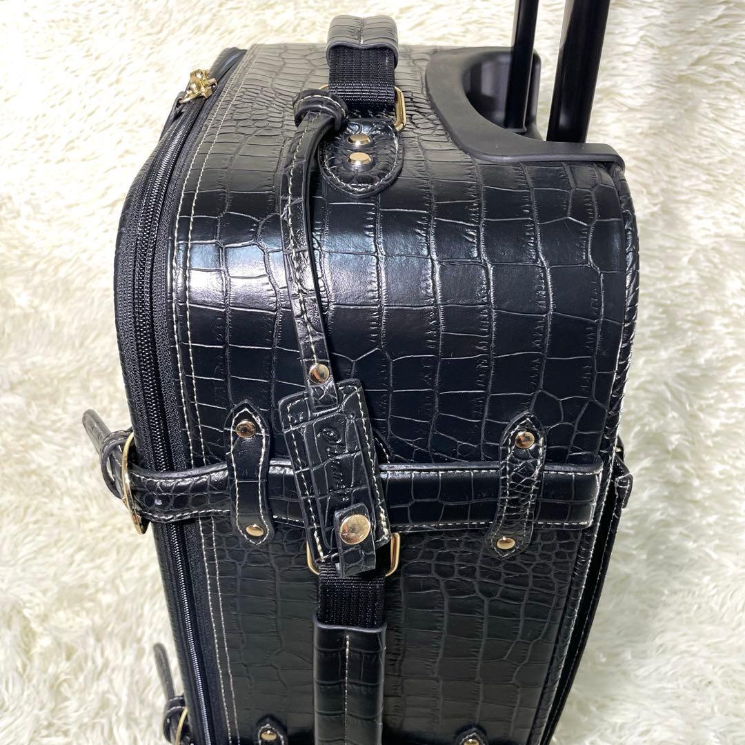 SWANY スワニー クロコ型押し キャリー ブラック - メルカリ