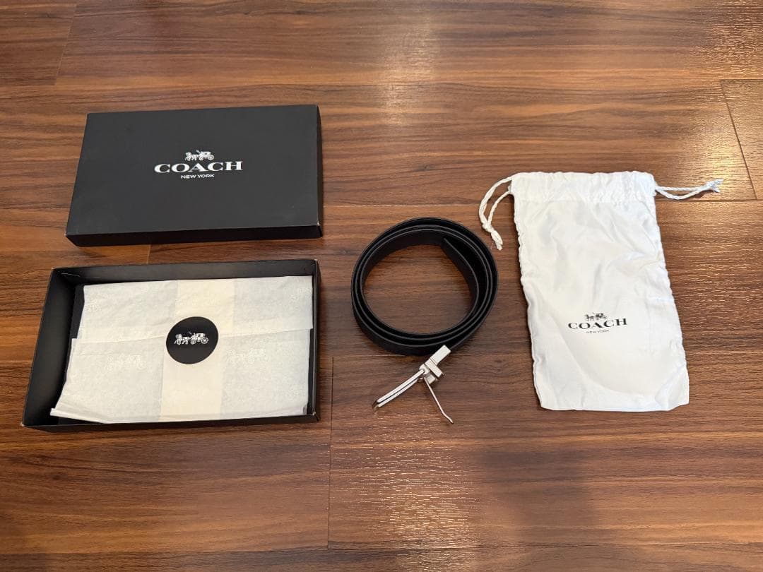 COACH ベルト【未使用品】 中古・古着通販】COACH (コーチ) Cロゴバックルレザーベルト ブラック