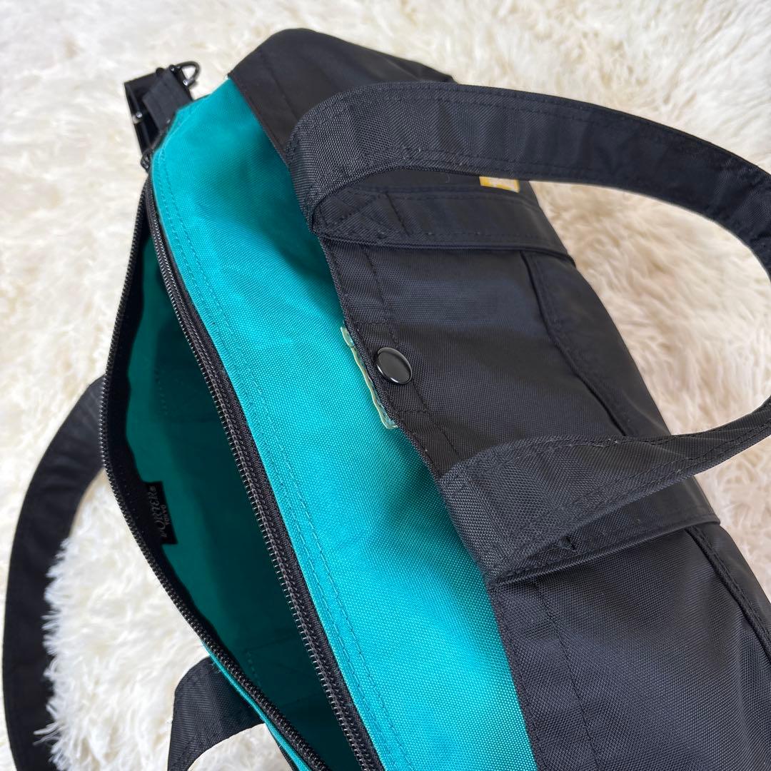 希少】PORTER ドラム型バッグ ブラック/ターコイズ 美品2way - メルカリ
