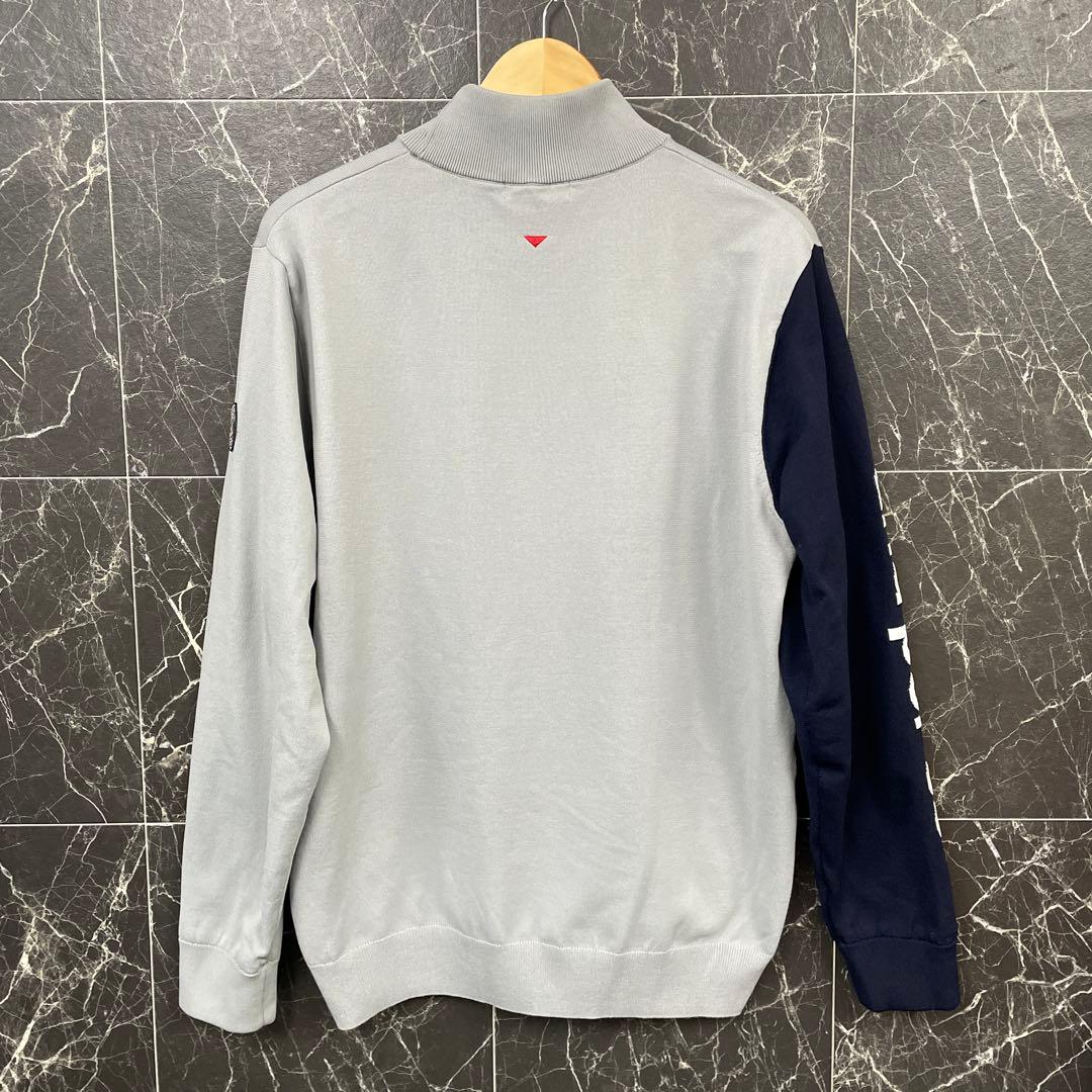 【新品同等】アンパスィ メンズ モックネック ニットセーター 袖裏地付き《L》